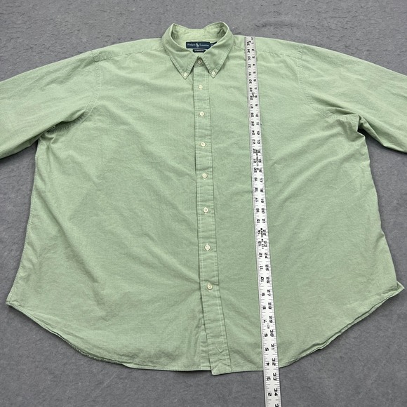 Polo Ralph Lauren Button Up Mens 3XB Big Green Mini Check Pony Preppy Shirt - Picture 6 of 13